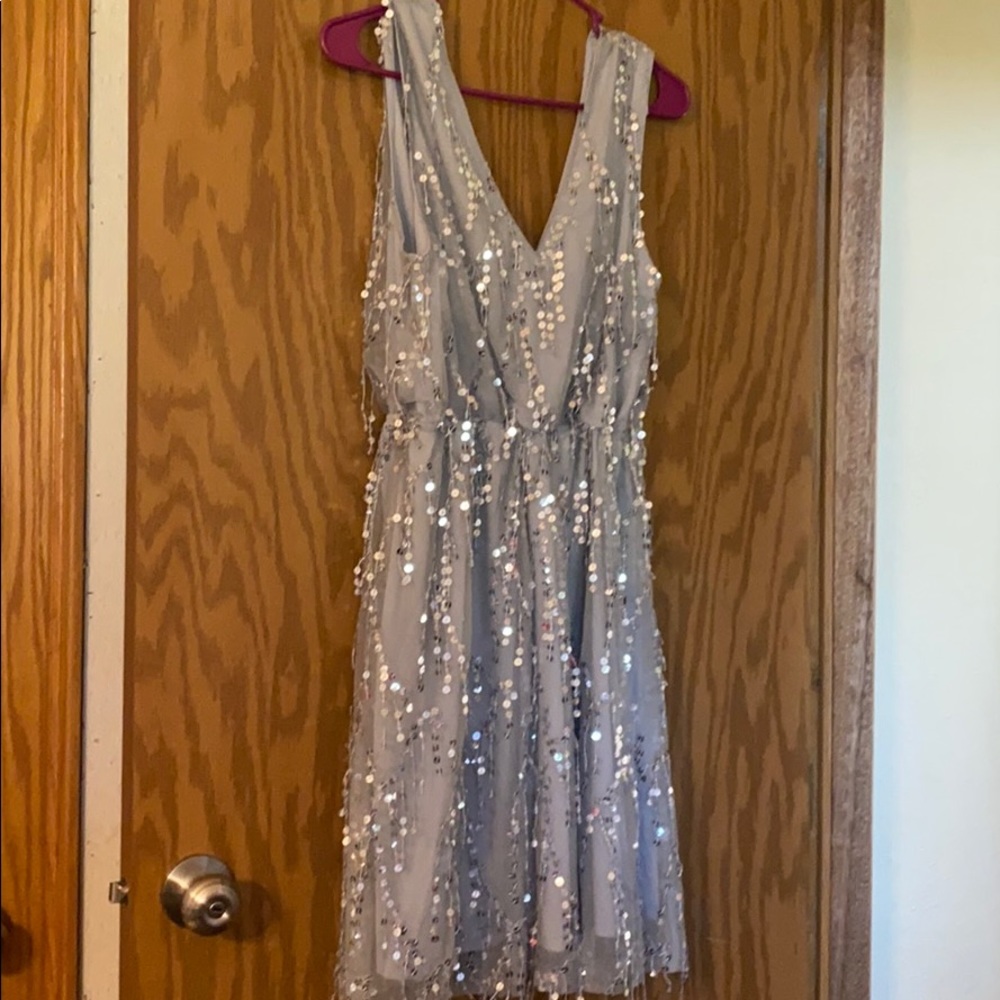 Silver sequin dress